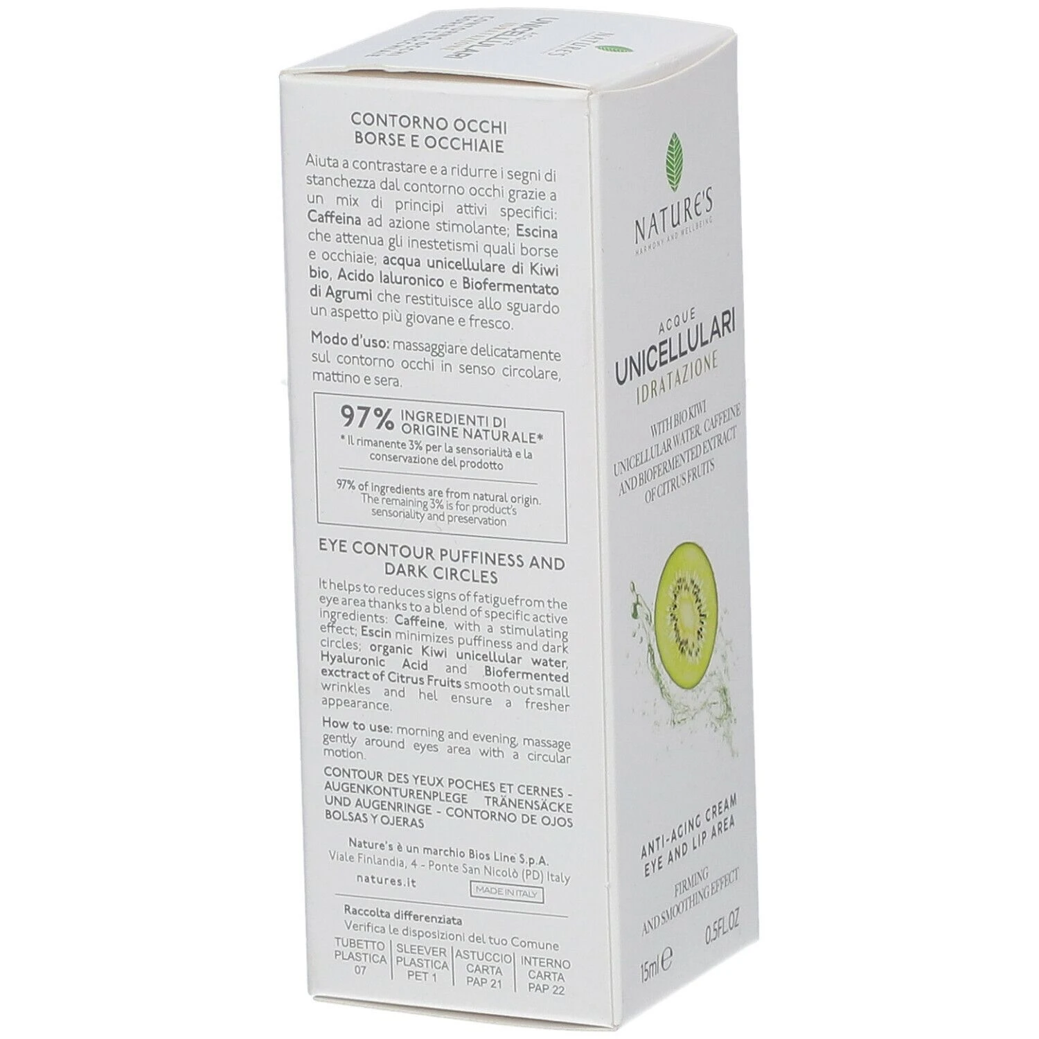 NATURE'S Acque Unicellulari Idratazione Contorno Occhi Borse E Occhiaie 4 NATURE'S Acque Unicellulari Idratazione Contorno Occhi Borse E Occhiaie - immagine 3